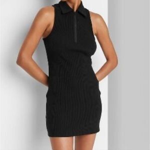 NWT Wild Fable Women's Black Sleeveless Zip-Front Polo Bodycon   Size XXL